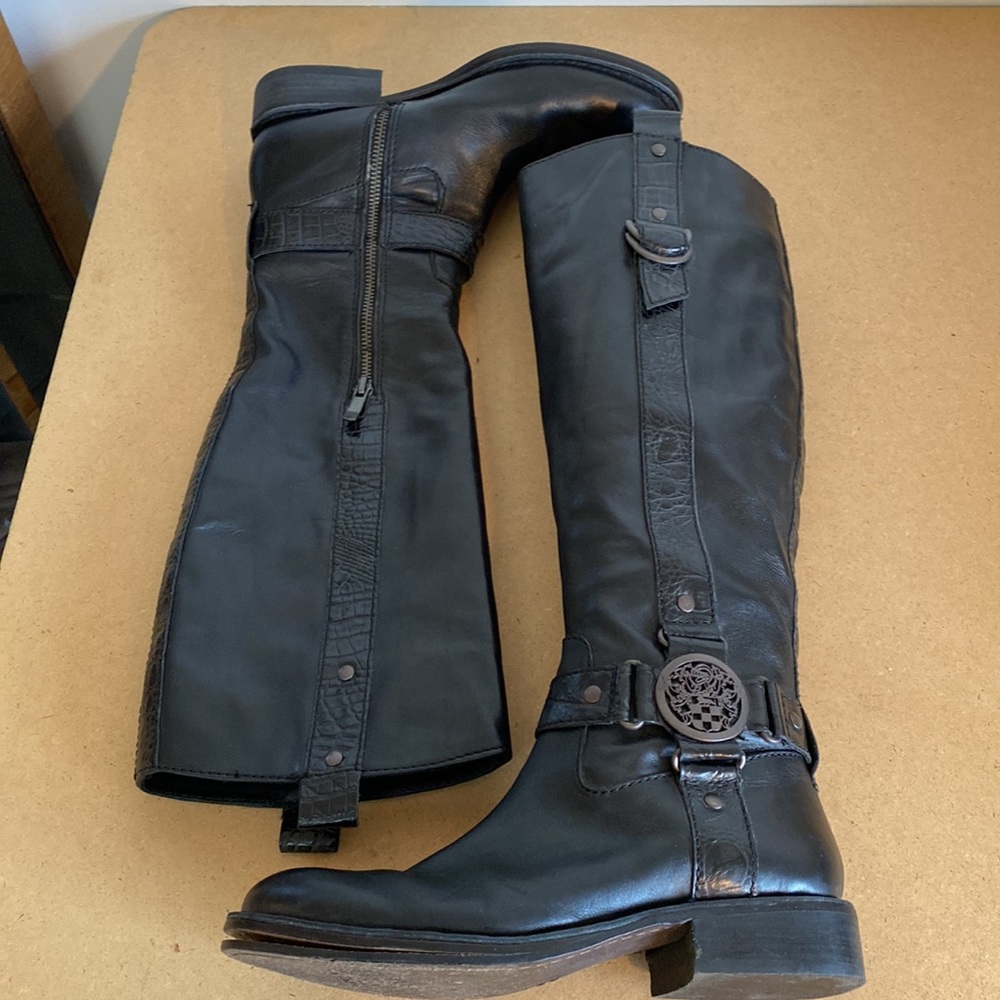 Vince Camuto Fantastic Tall Black Leather Riding Boots. Size 6.5/EU36.5 - Picture 8 of 10
